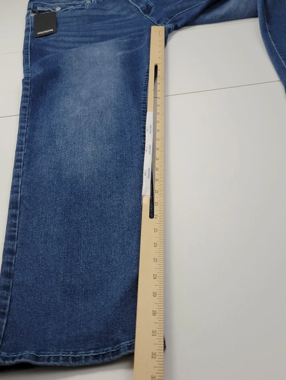 True Religion Geno Big T Flap Slim Jeans in Medium Blaze Wash Size 36X32 New